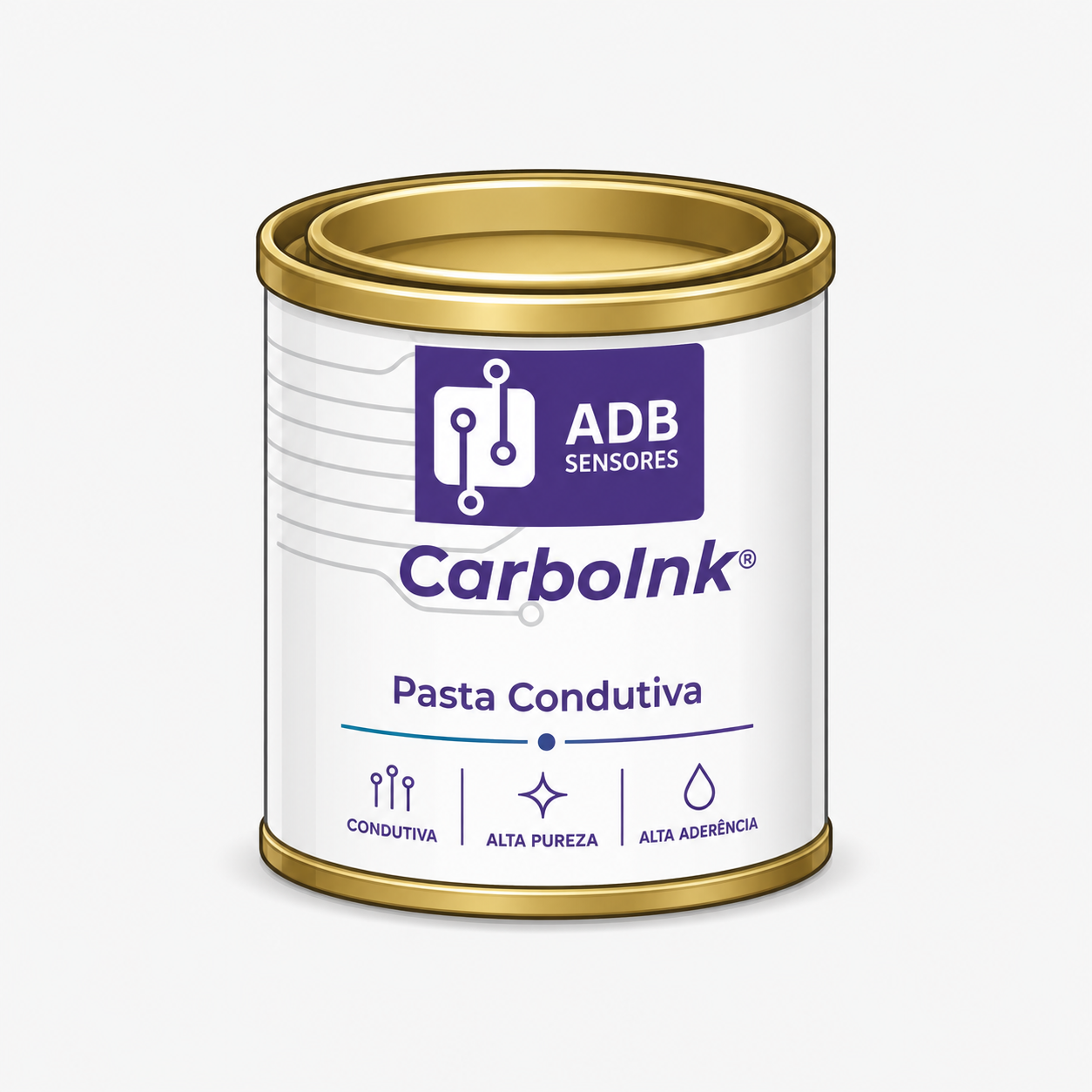 Pasta condutiva de carbono CarboInk ADB Sensores, lata 100 g