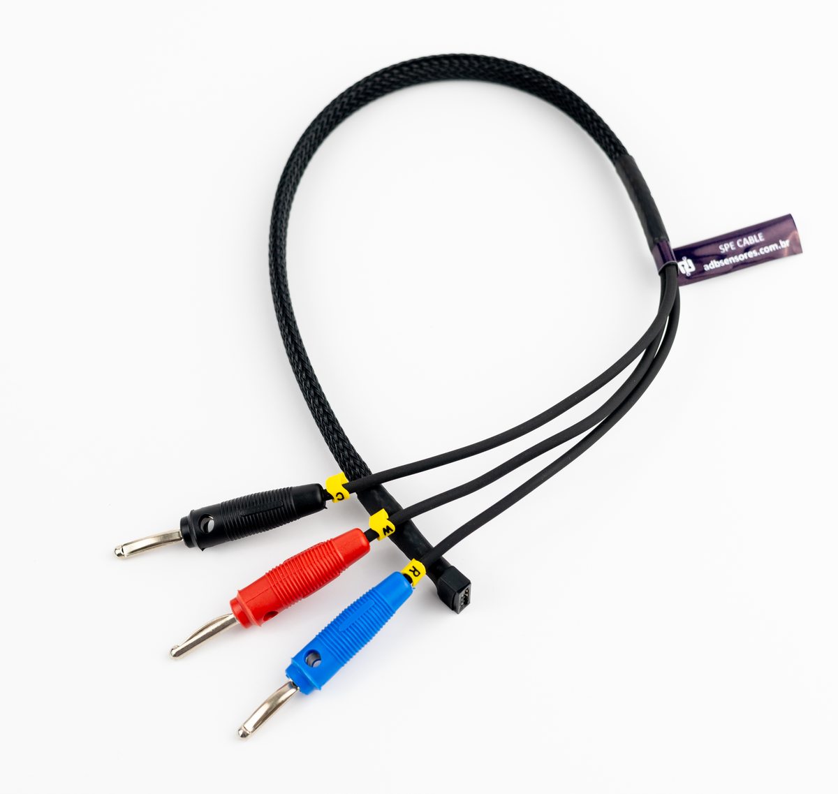 Cabo conector para sensores SPE da ADB com pinos banana e conector para eletrodo